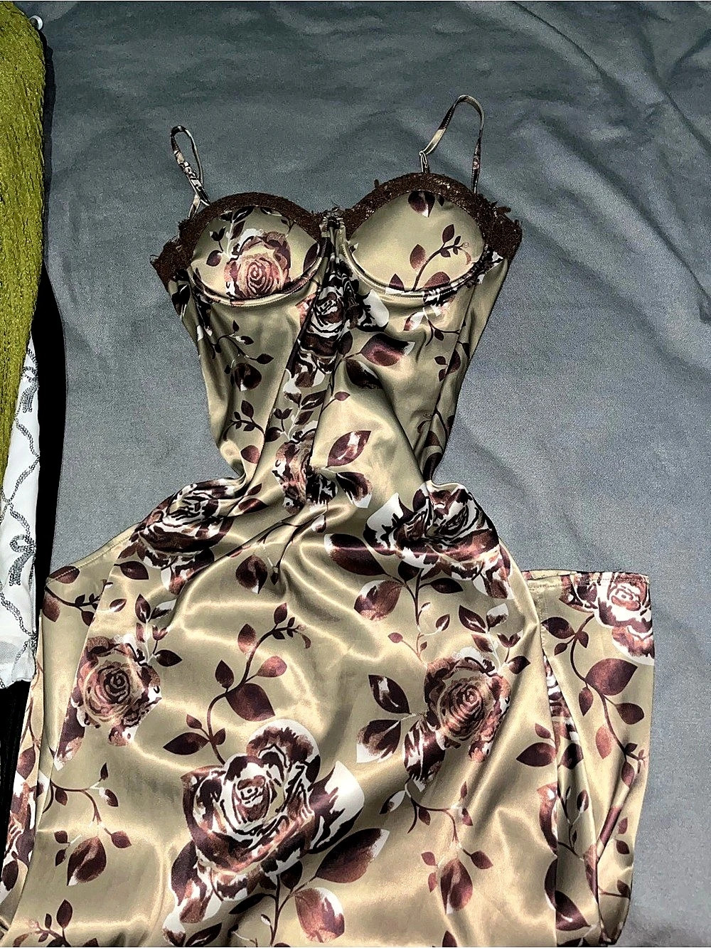 Fashion Nova Floral Satin Mini Dress